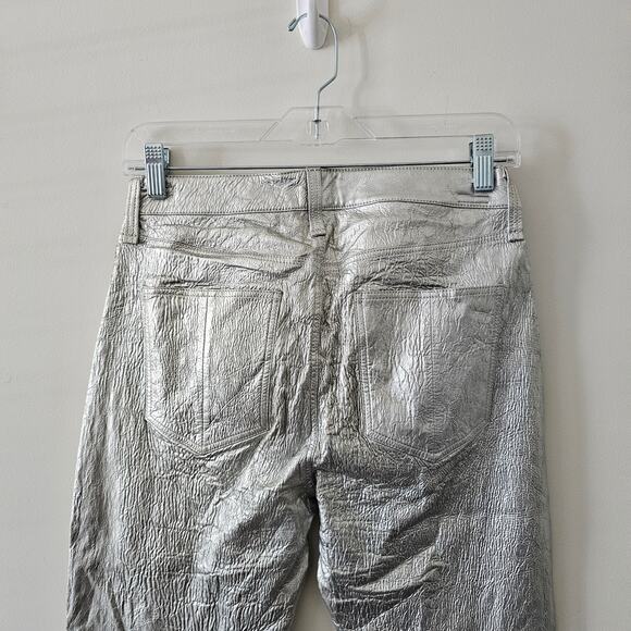 Rag & Bone Women Silver Metallic Lamb Leather Pants Size 25 - Picture 4 of 7